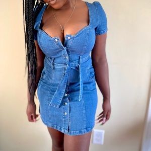 DARK WASH DENIM DRESS